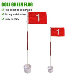 AIDS 1set Golf Flagsticks Flags Hole Pole Cup Set Portable 5 Section Pratique Pin de golf Pools Flags For Yard Garden L'entraînement pour Golfer