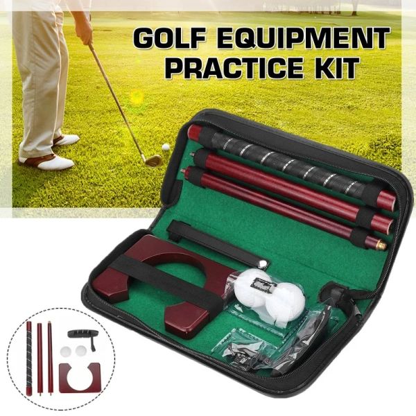 Ayuda 3 en 1 Juego Putter de Golf Mini equipo de Golf ayudas de entrenamiento con bola de Putter desmontable para Kit de entrenamiento de Golf al aire libre en interiores