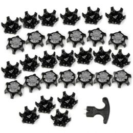 AIDS 30pcs Golf Shoe Spiss Tool Retral Tool Black Blamp Cleats Stumes Remplacement Plastic Comfort Durabilité avec outil de retrait