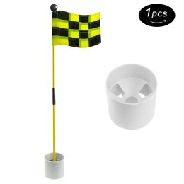 Aids CRESTGOLF Golf Hole Pole Cup Vlag Stick voor Achtertuin Praktijk Afneembare Draagbare Putting Green Vlaggenstok 1 Set