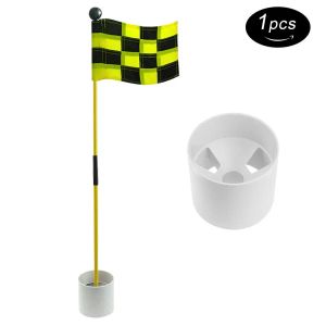 Aides CRESTGOLF Golf Hole Pole Cup Flag Stick pour la pratique en arrière-cour Détachable Portable Golf Putting Green Flagstick 1 Set
