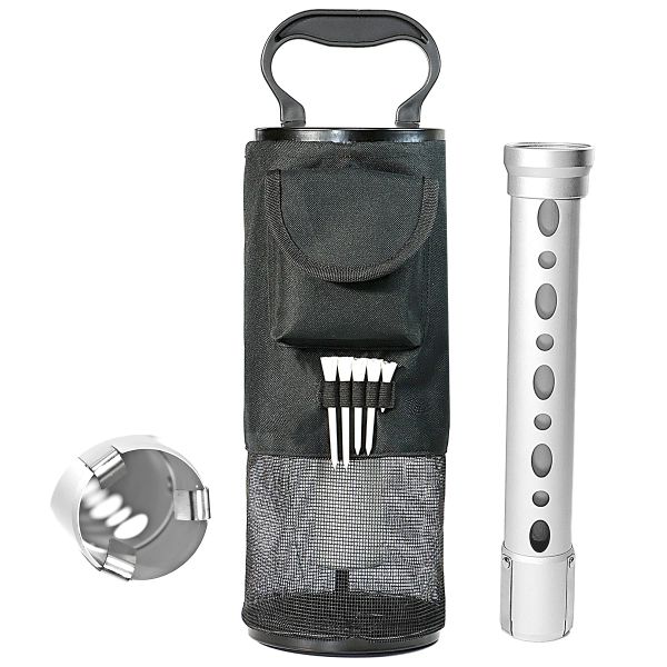 Sac de ramassage de balle de Golf, sac de ramassage de poche de récupération, sac de rangement pour dispositif de ramassage de balle de Golf à fermeture éclair, alliage d'aluminium durable