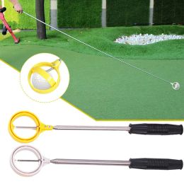 AIDS Golf Ball Retriever 8 sections en acier inoxydable Telescopic Golf Ball Picker Rick Up Grabber Tool for Water Golf Training Aid L9Y0