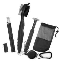 AIDS Golf Club Cleaner Kit, Brush de golf rétractable et 2 aiguilles de rainure de golf pour U Vgrooves, Kit de nettoyage du club de golf