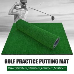 Tapis d'herbe de pratique de Golf 4 tailles, tapis de frappe d'entraînement en intérieur, tapis de Golf d'arrière-cour avec Tee, accessoire d'aide à l'entraînement de Mini Golf en plein air