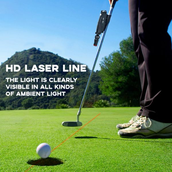 Aids Golf Putter Puntero láser ABS Poner ayudas de entrenamiento Herramienta de línea de práctica de golf ajustable de 360 ​​grados para práctica de swing de golf