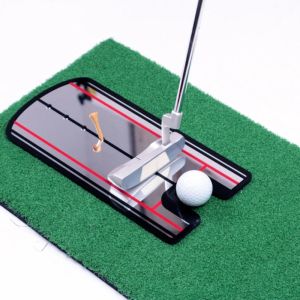 AIDS Miroir d'alignement de putting de golf, entraîneur de mise en pratique portable, taille de miroir 12 x 6 pouces, à l'extérieur ou sur un tapis en intérieur