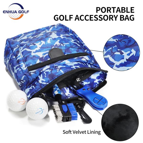 Serviette de Golf en microfibre, motif imprimé de Camouflage, sacs/serviette/brosse, Kit d'outils avec nettoyeur de rainure de Club, outil Divot de Golf