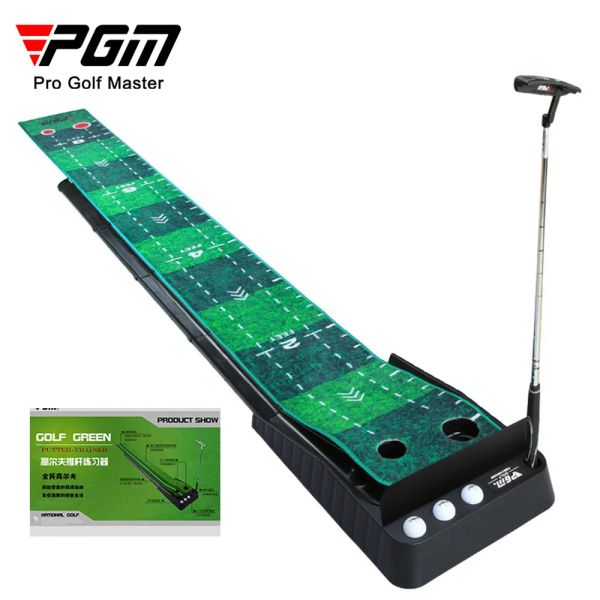 Aides PGM 3M Tapis de Golf Golf Putter Formateur Tapis Vert Ensemble de Pratique Balle Retour Mini Golf Putting Green Fairway Mat TL021