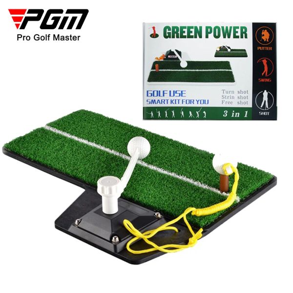 PGM Golf Swing Exerciseur Mini Extérieur Intérieur Portable Golf Swing Trainer Tapis Multifonction Débutant Intérieur Swing Trainer HL001