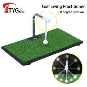 AIDS TTYGJ Golf Practic Swing Hitting Mat Exerciseur Trainer à 360 degrés Rotation extérieure / Indoor adaptée aux débutants AID