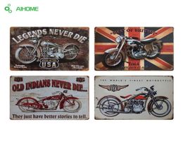 Aihome Motorcycles Metal Plate Vintage Home Decor Signes en étain Bar Restaurant Café décor Signe Peste Plaque Plaque Mall Stickers9112001