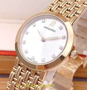 Aiibipp Watch Designer de luxe 18K Rose Gold Original Diamond Womens Watch 25 mm Millennium Series Manual Mechanical Watch Womens Watch