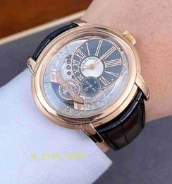 Aiibipp Watch Luxury Designer Millennium Millennium Série 18K Rose Gold Automatic Mechanical Mens Watch 15350or OO D093CR-01