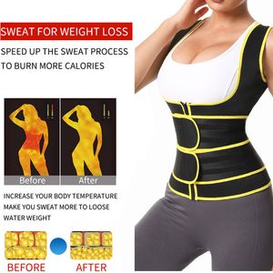 Aiithuug sauna zweten shaper corsets vrouwen shapewear open buste gym tops slank corset met 2 extra buitengordeltanktops