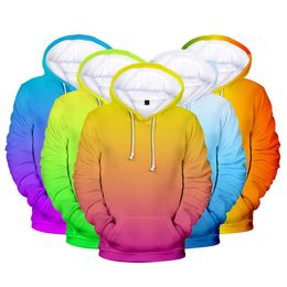 AIKOOKI 3D Hoodies Heren 2019 Mannen / Vrouwen Rits Sweatshirts Custom Kleurrijke Gradiënt Hoodies Heren Solid Color Hooded Rainbow Top Y0816