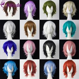 AILIADE 17 couleurs court droit synthétique s haute température résistance Anime fête Costume Cosplay 240113