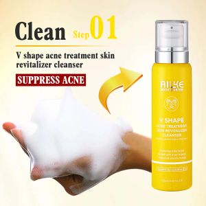 Ensemble de soins de la peau au peptide Ailke, avec crème régénérante anti-rides, nettoyant de revitalisateur sur le traitement d'acné, sérum de réparation apaisant