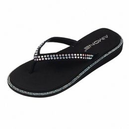 Chaussons aimone été femmes tongs muriel femmes multicolore strass sandales à talons bas dame plage tongs chaussures de plage décontractées chaussures blanches i7rf