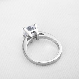 Alinioushi Luxe 2 Carat Ronde Cut Sona Solid 925 Sterling Silver Wedding Anniversary Engagement Ring Sieraden voor Dames Y200107