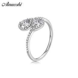 Ainuoshi 100% sólido 925 plata esterlina en forma de lady anillos de plata boda bijoux mujeres egagia aniversario joyería regalos y200106