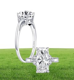 Ainuoshi Classic 925 argent sterling 40 carats coussin anneau de fiançailles simulée de diamant de mariage en argent bijoux de bijoux 3082172