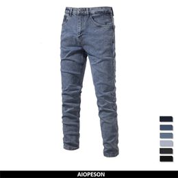 AIOPESON Autumn Denim Jeans Pants Men Fit directamente para la calidad Cotton Business Casual Wear Mens 240430