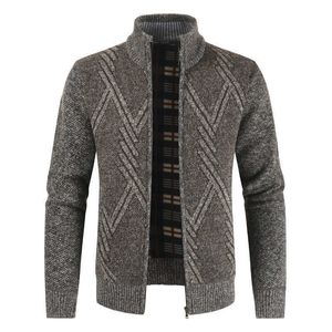 AIOPESON Automne Hiver Mens Pull Casual Stand Collier Épais Cardigan Mode Manteaux Chauds 210909