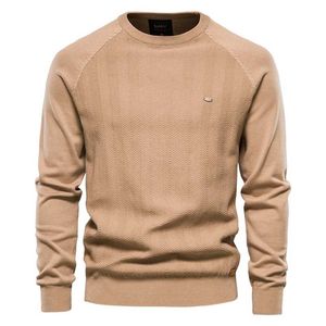 Aiopeson Katoen Drop Mouw Sweater Mannen Casual Solid Color Basic Pullovers Gebreide truien Mannelijke Winterkwaliteit Mens Trui 211006
