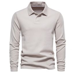 Polo à broderie Aiopeson Polo pour hommes Fashion Neck But Lown Mens Mens Casual Social Shirts Luxury Golf 240415