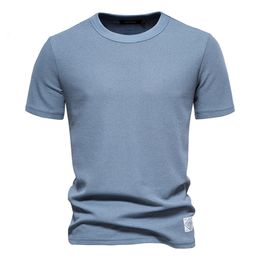 AIOPESON Einfarbig Waffel T-shirts für Männer Casual Marke Qualität Kurzarm männer T-shirts Sommer Mode Designer Tops Männlich 240116