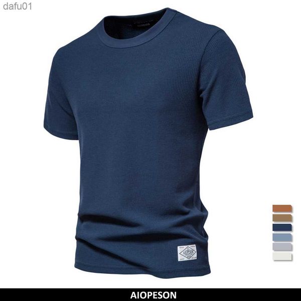 AIOPESON Solid Color Waffle T-shirts pour hommes Casual Marque Qualité T-shirts à manches courtes pour hommes New Summer Fashion Designer Tops Male L230520