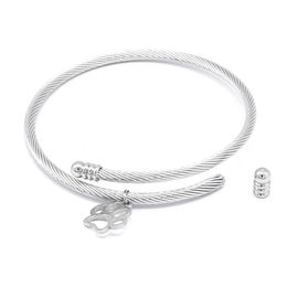 AIOVLO Nieuwe roestvrijstalen verstelbare DIY bedelarmband Bangle Accessoires Fijne armband sieraden voor het maken van vrouwen Gift Q0719