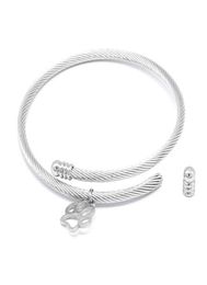 Aiovlo Nieuw roestvrij staal verstelbare DIY Charm Bracelet Bangle Accessoires Fijne armband sieraden voor het maken van vrouwen cadeau Q07196042134