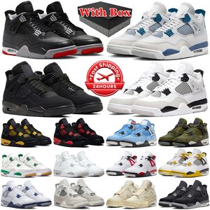 Jumpman 4 Basketball Shoes Men Women 4s Thunder Military Black Cat Pine Green Midnight Navy Seafoam Fire Red Mens Trainers Outdoor Sports Sneakers