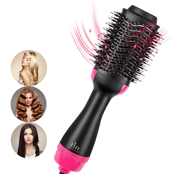 Air Brush Styler and Dryer 2 en 1 Sèche-cheveux professionnel Volumizer One Step Hair Straightener Curler Electric Anion Blow 220221