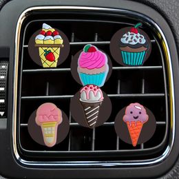 Airconditioning Switch Ice Cream Thema Cartoon Car Vent Clip Outlet per conditioner Clips voor kantoor Home Fersnener Conditionering Squar Ot2rt