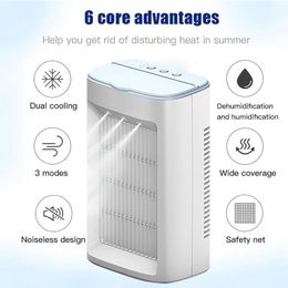 Climatiseurs ZAOXI Refroidisseur d'air Ventilateur multifonction USB Mini ventilateur électrique Brume de pulvérisation d'eau Portable Climatiseur Humidificateur pour la maison 230715