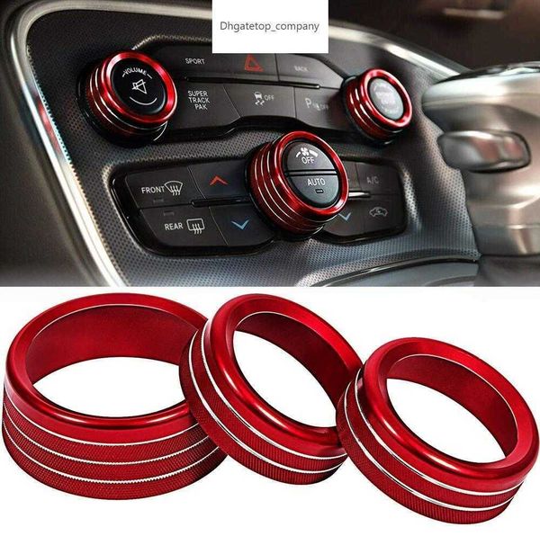 Anillo de aire acondicionado volumen Radio botón interruptor perilla cubierta para dodge challenger accesorios cargador cubierta decorativa 2015-2020