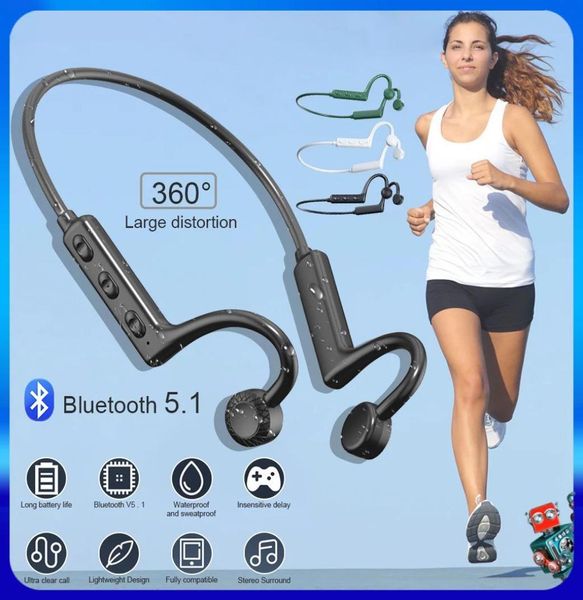 Conduction aérienne KS19 Headphones Bluetooth sans fil Sport TWS Bluetooth Colon Casque d'aides auditives Écouteurs Hands avec MIC4997531