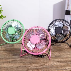 Luchtkoeler Ventilator 360 graden draaiende metalen USB-ventilator Mini draagbaar bureau Luchtkoelventilator Kantoor Slaapkamer Zomerkoeling Desktop Power PC Laptop Bureauventilatoren