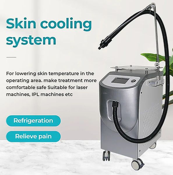 Máquina de enfriamiento de aire para aliviar el dolor del láser fraccional de Co2, dispositivo de enfriamiento de la piel criogénico que reduce la temperatura de la piel para evitar quemaduras en la piel