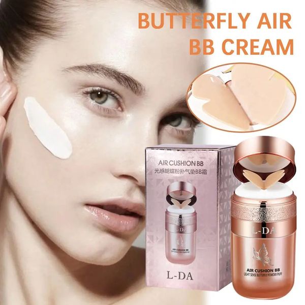Coussin d'air BB crème papillon poudre bouffée hydratant correcteur contrôle de l'huile cosmétiques fond de teint imperméable maquillage blanchir H6F5 240228