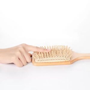 Pobie de coussin d'air Hairdressage Masage du bois brosse à cheveux brosse à cheveux peluche pagaie facile pour les poils flexibles humides ou secs tous les types de cheveux longs épais bouclés