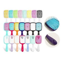 Coussin d'air coussins femmes du cuir chevelu massage peigne brosse brossage femme creuse à la maison salon bricolage coiffeur brosse à outil pour peigne à cheveux