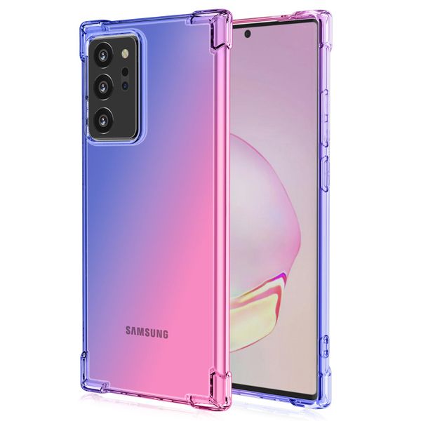 Coque de téléphone pour Samsung Galaxy S24 Ultra S23 Plus A05 A15 A25 A35 A55 A04 A14 A24 A34 A54, coussin d'air dégradé, transparente, souple, en Silicone TPU, antichoc