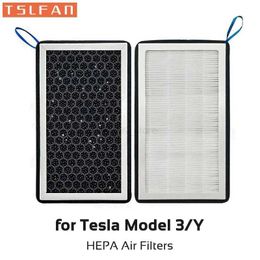 Filtro de aire 2 filtros de aire HEPA para Tesla modelo 3 Y 2019-2021 2022 cubierta de entrada de aire de carbón activado accesorios de repuesto L231153