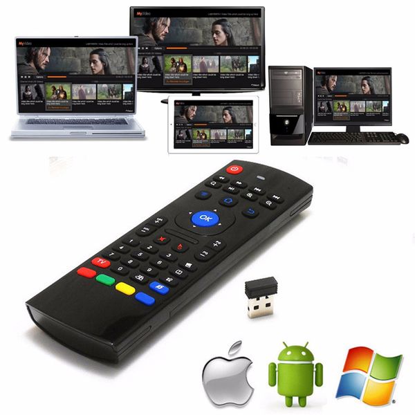 Controlador de voz MX3 Air Fly Mouse, teclado inteligente inalámbrico de 2,4 GHz, control remoto con luz negra y micrófono para Android TV Box