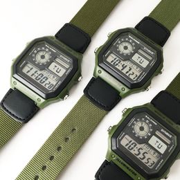 Air Force Field Horloge Nylon Band 12/24H Display Digitale Beweging SYNOKE Merk Sport Stijl Waterdicht Relogio Masculino