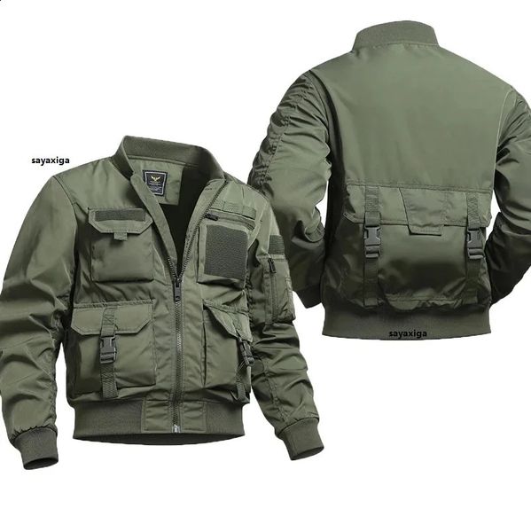 Air Force Fly Pilot Jacket Vuelo militar Chaqueta de bombardero táctico Hombres Invierno Cálido Motocicleta Abrigo Uniformes de béisbol 240202